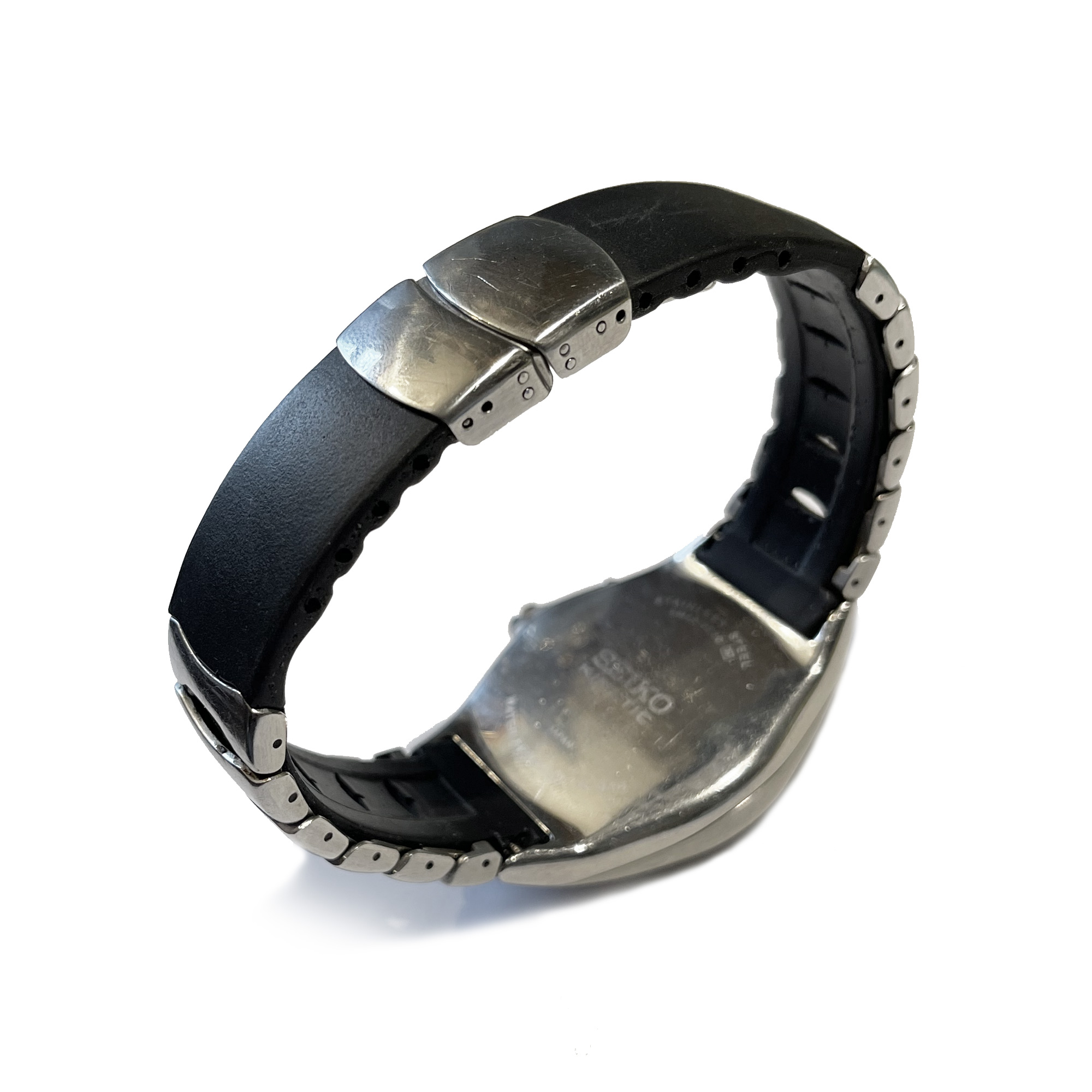 Rubber watch strap replacement for the SEIKO KINETIC ARCTURA 5M42-OE30/5M42-OE39 | 4GC9-B.A 19.